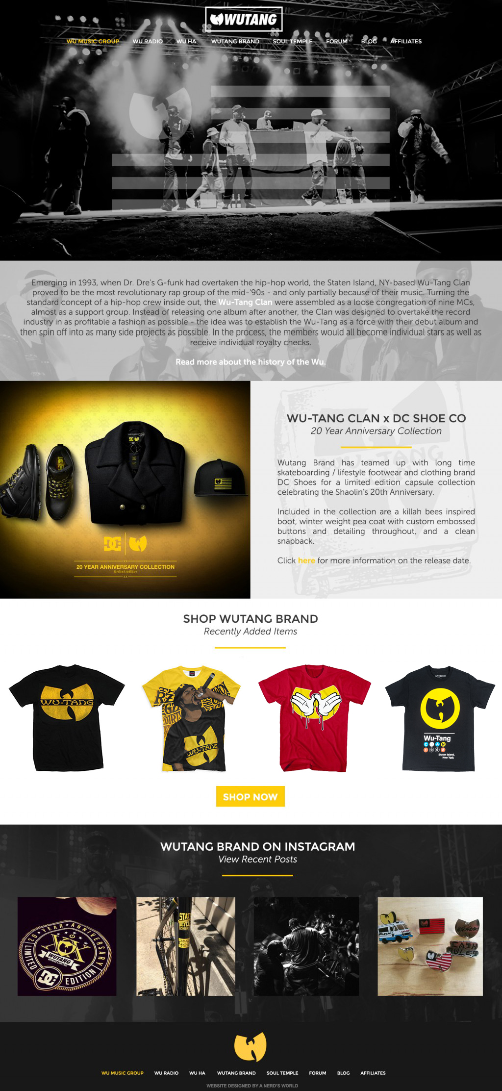 Wu Tang Clan Website Design